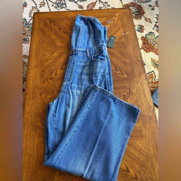 Wild Fable High-Waisted Tube Top Denim Romper - Picture 11 of 12